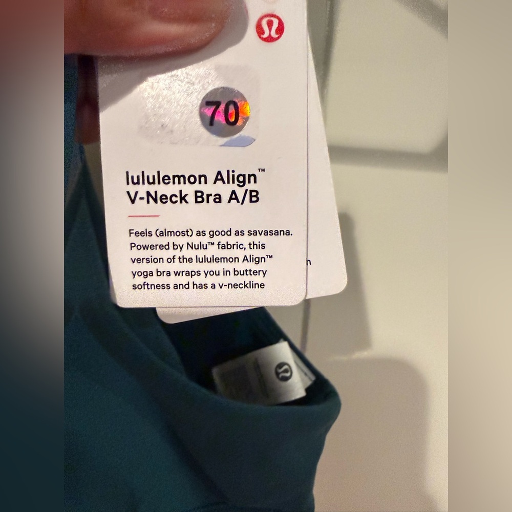 NWT Lululemon Align V-neck Bra A/B Size 10 Storm Teal - Picture 2 of 5